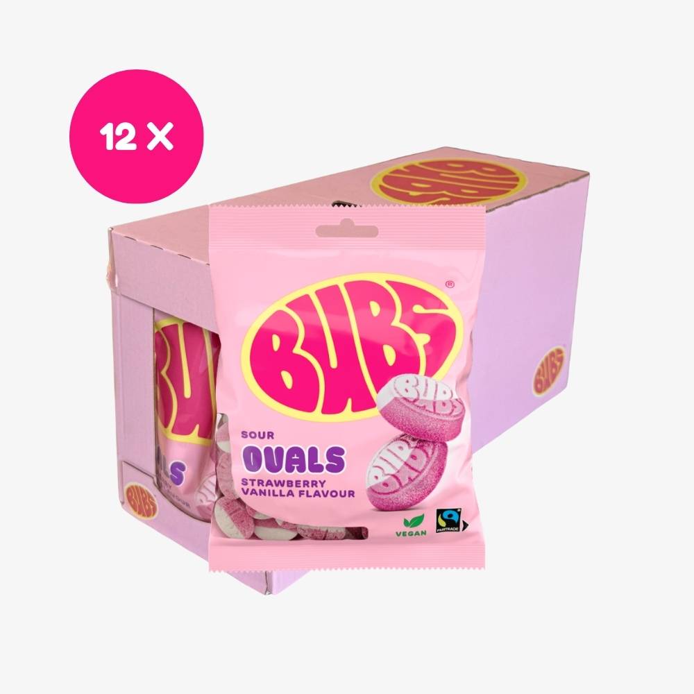 BUBS Sour Ovals Strawberry Vanilla 12-Pack