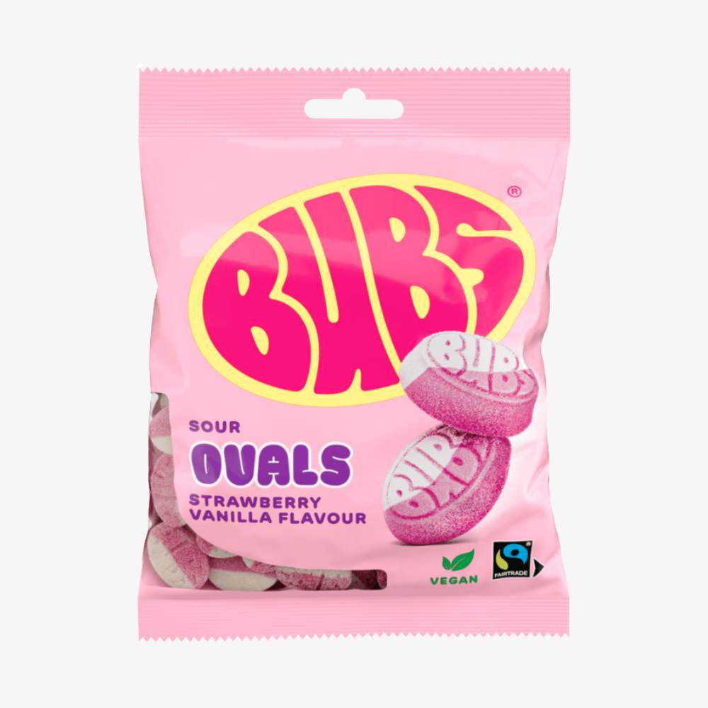 BUBS Sour Ovals Strawberry Vanilla 90g